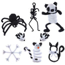 200 Pieces Black and White Pipe Cleaners Chenille Stem 6 mm x 12 Inch Safe