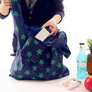 6pcs Plastic Folding Shopping Tote Shoulder Hangbag Washable Reusable Pouch