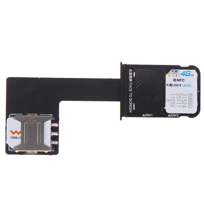 1Pc Black Dual SIM SIM Phone Adapter for Android Cellphone Memory Card Convertlj