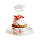 40pcs Set Class of 2018 Graduation Cap Cupcake Picks Topper Decoration
