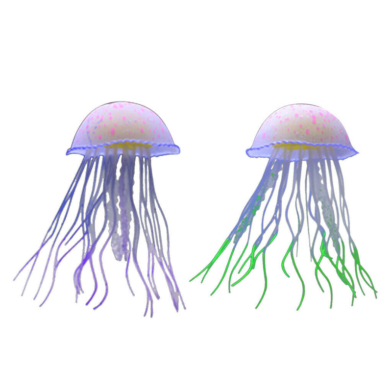 2X Aquarium Fish Tank Landscaping Decor Glow Simulation JellyFish