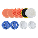 10pcs 5 Inch Sponge Buffing Polishing Pad Kit for Car Polisher w/ Drill Adapter