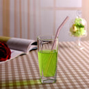 6Pcs Healthy Glass Drinking Straws Reusable Wedding Party Tableware,Pink
