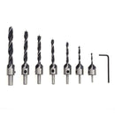 7Pcs/set 3 4 5 6 7 8 10mm Hss 5 Flute Countersink Drill Bit Set
