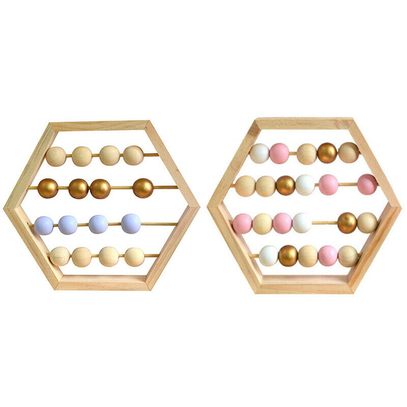 Nordic Natural Wooden Abacus with Beads Craft Baby Early Learning EducationaX7V8