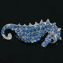 Retro Women Crystal Animal Sea Horse Men Brooches