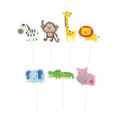 7pcs Baby Shower Wildlife Animal Cake Topper Party Monkey Lion Zebra Ca3c