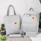 4pcs/set Letter Print Canvas Women Backpack Travel Schoolbag Totes (Grey) A
