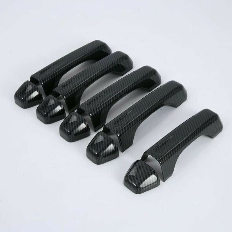 New Carbon Fiber Look Door Handle Cover Trim 10Pcs For Jeep Wrangler Jl 201 W1C1