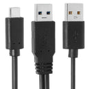 USB 3.0 Male & USB 2.0 Dual Power Data Y To Type-C USB-C Cable for Laptop & L9F8