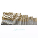 50Pcs Titanium Coated HSS High Speed Steel Twist Drill Bit Set Tool 1mm-3mm