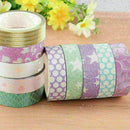 10X 15mm*5m DIY Self Adhesive Glitter Washi Masking Tapes Craft Decor* Stic J7S9
