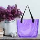 Clear PVC Transparent Shopping Bag Shoulder Handbag Women Totes (Purple)