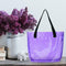 Clear PVC Transparent Shopping Bag Shoulder Handbag Women Totes (Purple)