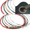 New A Set 6pcs Rainbow Colorful Color Strings For Acoustic Guitar Hot Accessory