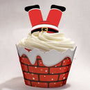 48 Sets Christmas Cupcake Toppers and Wrappers Party Supplies Snowman Santa