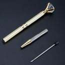 Diamond Crystal Pen Gem Ballpoint Pen Metal Ring Roller Ball Pen Office Supplies