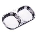 Stainless Seasoning Dish Sugar Spice Dipping Bowl Appetizers Plate 2-Square