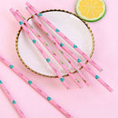 25pcs Mermaid paper straws drinking straws birthday party dessert table props 3C