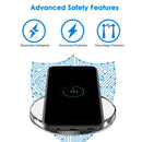 K9 Crystal Anti-slip Wireless Charger Ultra-thin Phone Charging Pad (Black)