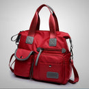 Women Travel Waterproof Nylon Shoulder Bags Mummy Messenger Handbags (Red)