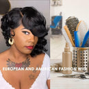 Fashion Short Curly Hair Wig Oblique Bangs Loose Hair Cover Women Hairpiece