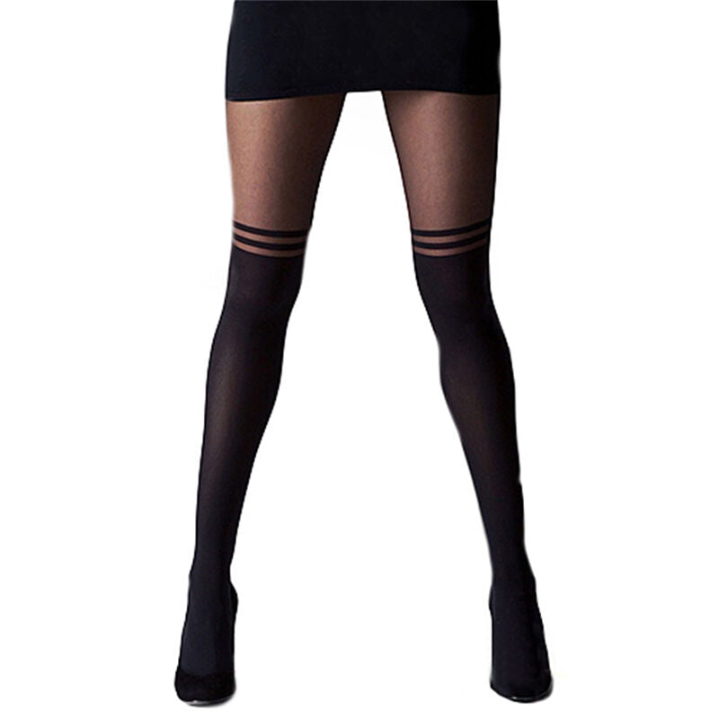 Black Sexy Women Temptation Sheer Mock Suspender Tights Pantyhose Stockings B.AU