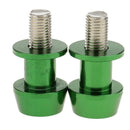 2x CNC Machine Anodized 10mm Swingarm Spool Slider for Kawasaki Ninja Green