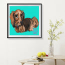 5D DIY Full Round Drill Diamond Painting Lying Dog Cross Stitch Embroidery