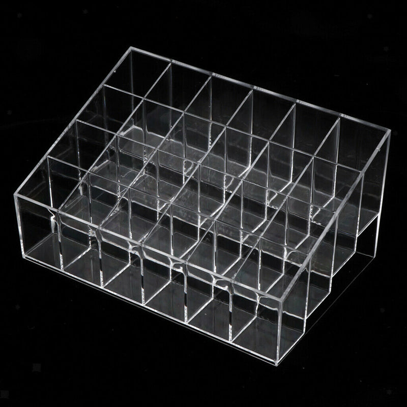 Clear Acrylic Lipstick Holder Organizer: 24 Spaces for Lipsticks,Lip Gloss and