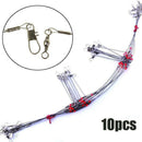 10x High Carbon Fishing Wire Line Rope Wire Safety Snaps Leader Trace With Snap