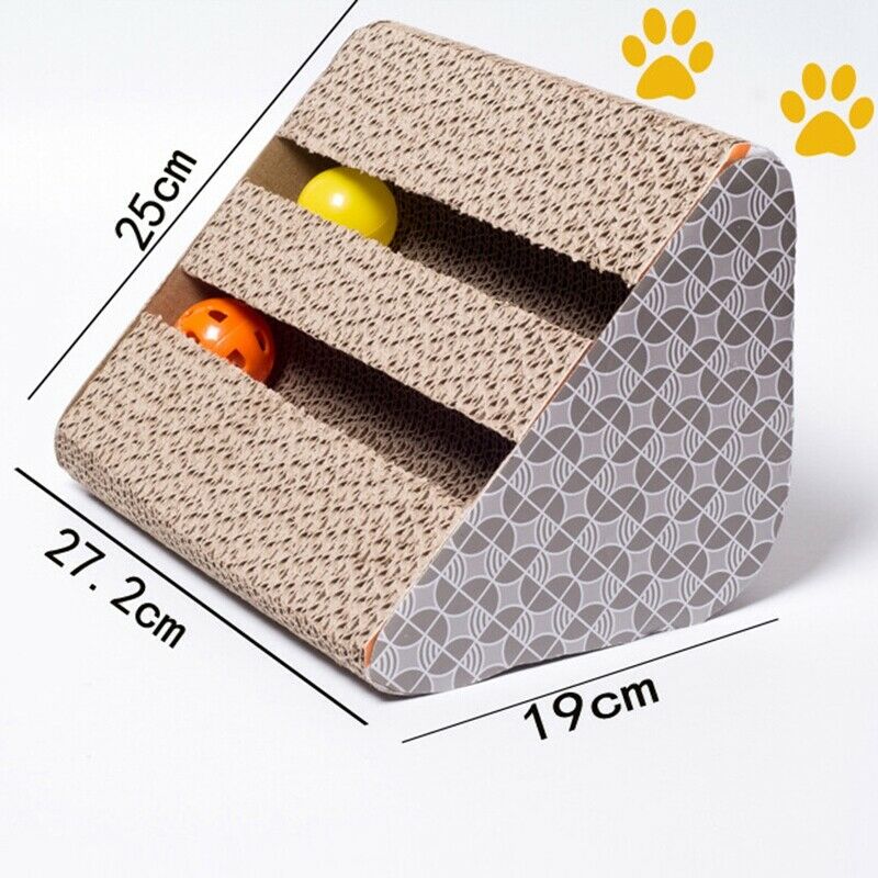 Cat Scratch Board Wedge Shaped Corrugated Cardboard Natural Cat Scratching