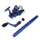 Portable 5.1:1 Pocket Pen Shape Aluminum Alloy Fishing Rod Pole + Reel Kit