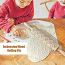 Wood Elk Print Embossed Rolling Pins Embossing Baking Cookies Kitchen Tool