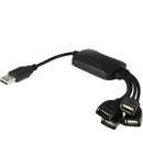 4 Port High-Speed Flexible USB 2.0 Hub Splitter Cable Adapter PC Laptop Notebook