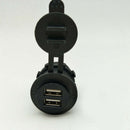 1x Black Dual USB Car Charger Cigarette Lighter Socket Power Adapter Accessories