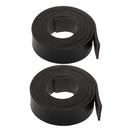 1.5cm In Width Pu Leather Trimming Strap Roll For Garment Black 2 Pieces