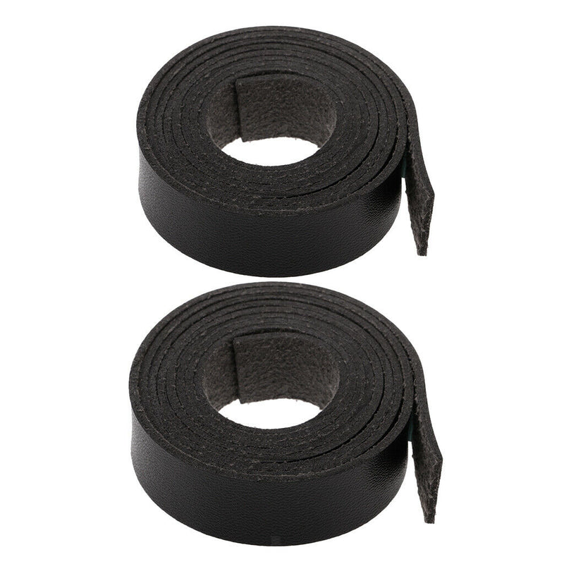1.5cm In Width Pu Leather Trimming Strap Roll For Garment Black 2 Pieces