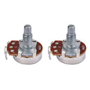 2PCS Copper A250K Potentiometers Electric Guitar Audio Volume Tone Pots