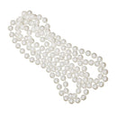 Plastic Long White Pearls Necklace Flapper Girls Fancy Dress Accessories