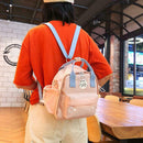 Animal Pattern Waterproof Backpacks Women Shoulder Crossbody Bags (Pink) A