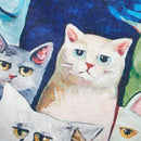flax decorative pillow case cushions 45*45cm cat pattern I5Y8