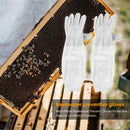 1 Pair Beekeeper Gloves Cotton Leather Apiculture Anti Bee Sleeves (White) SN9F