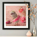 5D Diy Diamond Painting Full Drill Round Animals Cute Hedgehog Flower Dance