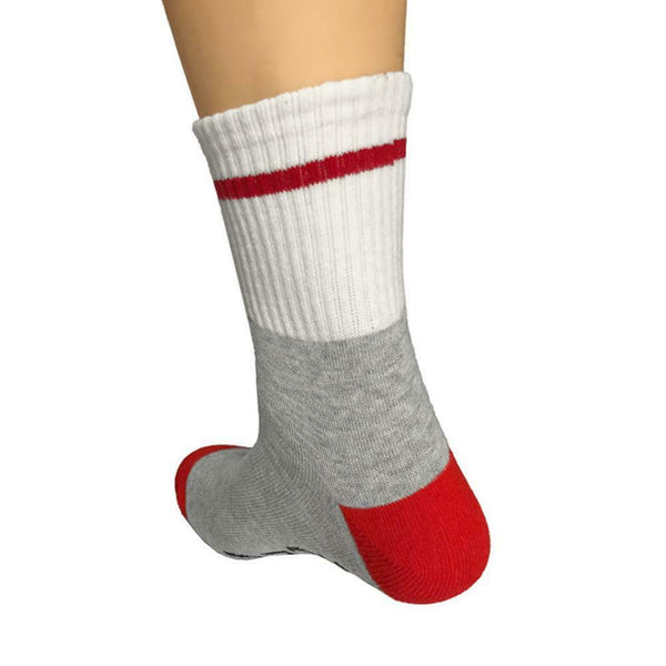 Print Men Women Christmas Combed Cotton Breathable Long Socks (Red) A#S