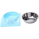 Pet Dog Cat Feeders Stainless Steel Dog Bowls Small Dogs Bowl Blue