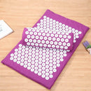 Acupressure Massager Cushion Pain Relieve Yoga Mat+Pillow (Purple with Bag) A