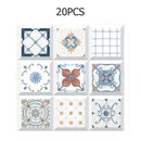 20pcs Retro Floor Tiles Wall Stickers Self-adhesive Decals (CRY006 10x10cm) A