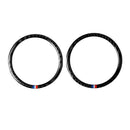 1Pair Carbon Fiber Speaker Frame Trim Red+White+Blue for Ford Mustang 15-17 A
