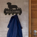 Towels Scarfs Key Holder Wall Hook Self  5 Hooks Dachshund Shape Bag